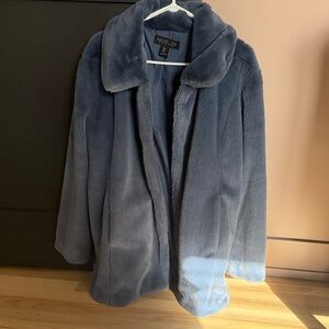 Rachel Zoe Women's Cozy Blue Teddy Coat